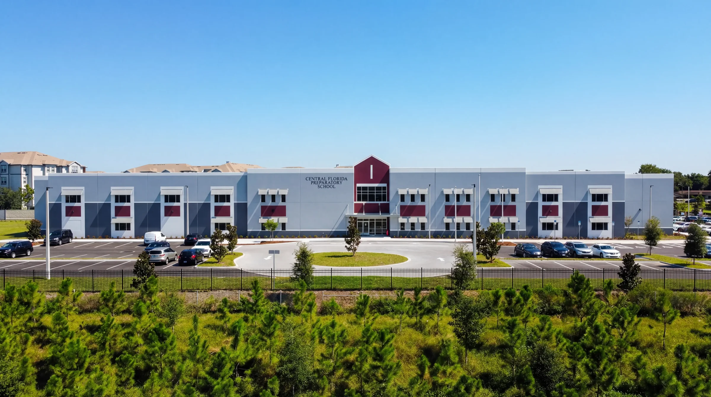 Aerial view of the Central Florida Preparatory School campus in Orlando
