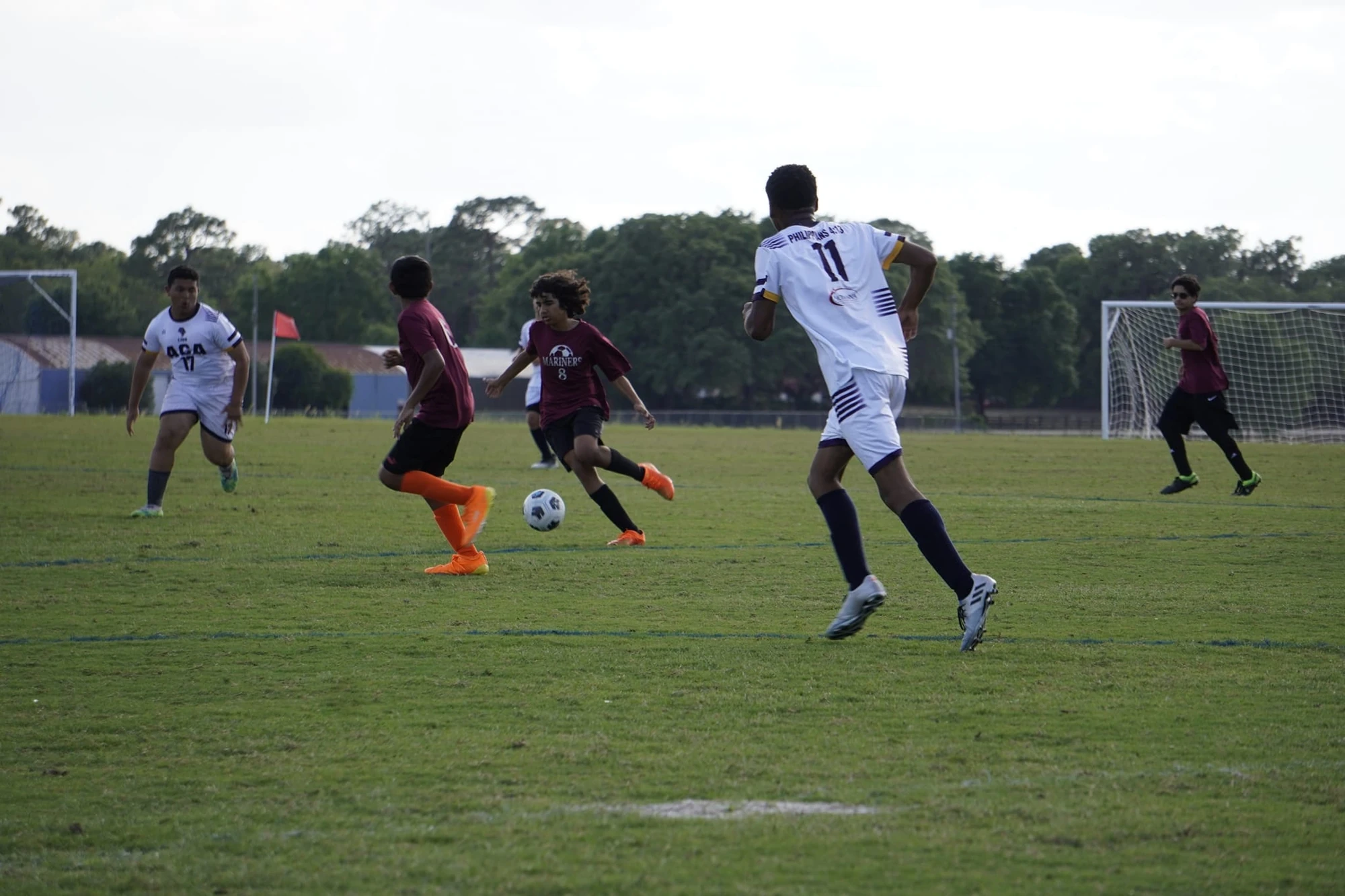 Soccer on a school field