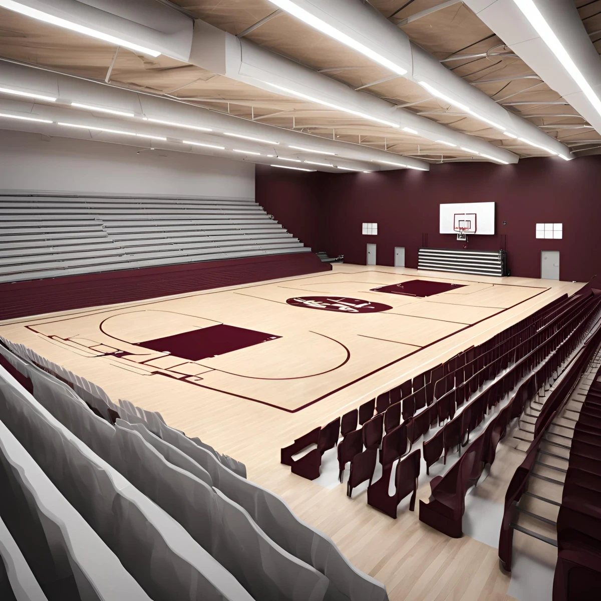 Rendering of the new athletic center gym