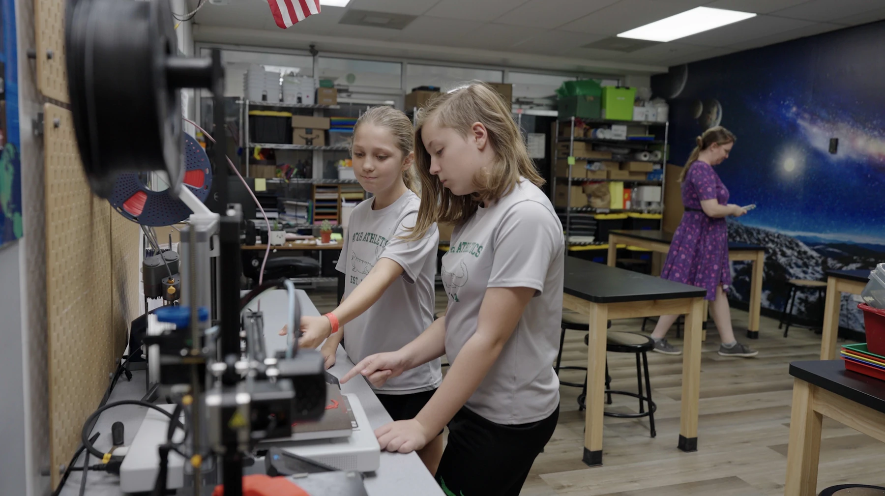 Students working in a STEM lab