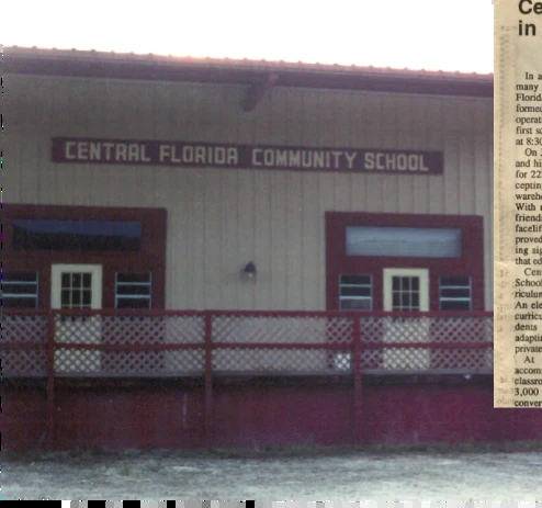 The original Central Florida Community School building in Gotha